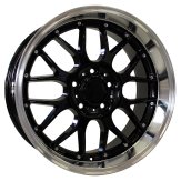 Alu kola Racing Line BY773, 17x7.5 5x120 ET35, černá + leštěný límec