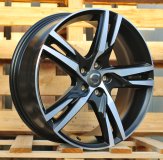 Alu kola Racing Line F5302, 19x7.5 5x108 ET50.5, černá matná + leštění