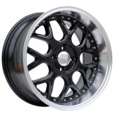 Alu kola Racing Line FR762, 17x8.5 4x100 ET20, černá + leštěný límec
