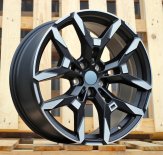 Alu kola Racing Line H3456F, 19x8.5 5x112 ET26, černá matná + leštění
