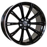 Alu kola Racing Line H5060, 22x9.5 5x112 ET20, černá + leštěný límec (zátěžová)