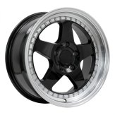 Alu kola Racing Line HE750, 17x8 5x120 ET34, černá + leštěný límec