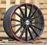 Alu kola Racing Line I0383, 19x8 5x112 ET45, černá matná + červený límec (zátěžová)