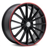 Alu kola Racing Line I0383, 19x8 5x112 ET45, černá matná + červený límec (zátěžová)