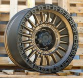 Alu kola Racing Line JT222, 18x9 6x139.7 ET, bronzová + leštěný límec