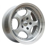 Alu kola Racing Line L2384, 17x8.5 5x120 ET25, stříbrná + leštěný límec