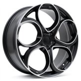 Alu kola Racing Line L2387, 20x8 5x110 ET37, černá matná + leštění