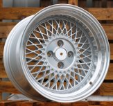 Alu kola Racing Line LU483, 15x8 4x100 ET20, stříbrná + leštěný límec