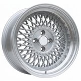Alu kola Racing Line LU483, 15x8 4x100 ET20, stříbrná + leštěný límec