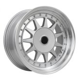 Alu kola Racing Line LU596, 15x7.5 4x100 ET20, stříbrná + leštěný límec