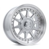 Alu kola Racing Line LU920, 15x7 4x100 ET25, stříbrná + leštěný límec