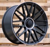 Alu kola Racing Line Y0207, 19x8.5 5x112 ET38, černá matná + leštěný límec (zátěžová)