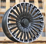 Alu kola Racing Line Y0425, 20x8.5 5x112 ET32, černá matná + leštění (zátěžová)