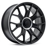 Alu kola Racing Line Y1188, 19x8.5 5x112 ET38, černá matná + leštěný límec (zátěžová)