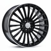 Alu kola Racing Line Y5909B, 20x8.5 5x112 ET34.5, černá + leštěný límec (zátěžová)