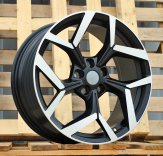 Alu kola Racing Line YF5729, 18x8 5x108 ET47.5, černá matná + leštění (zátěžová)