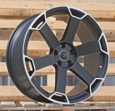 Alu kola Racing Line YF6149, 20x9 5x112 ET30, černá matná + leštěný límec (zátěžová)