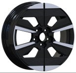 Alu kola Racing Line YF6158, 17x7 5x108 ET44, černá matná + leštění