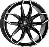 Alu kola RIAL LUCCA, 19x8 5x115 ET45, černá lesklá + leštění