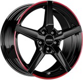 Alu kola RONAL R69, 17x7.5 5x112 ET52, černá lesklá s červenou linkou (zátěžová)