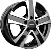 Alu kola SUPER METAL HAMMER, 15x6 5x118 ET68, černá lesklá + leštění (zátěžová)