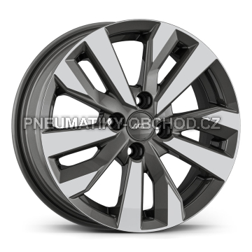 Alu kola AGT 15195, 15x6 4x100 ET35, šedivá + leštění