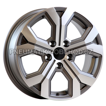 Alu kola AGT 16260, 16x6.5 5x114.3 ET40, šedivá matná + leštění