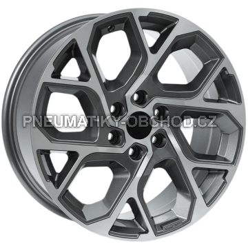 Alu kola AGT 18245, 18x8 6x120 ET45, šedivá + leštění (zátěžová)