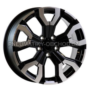 Alu kola Arceo DY1886, 16x6.5 5x114.3 ET35, černá + leštěný límec