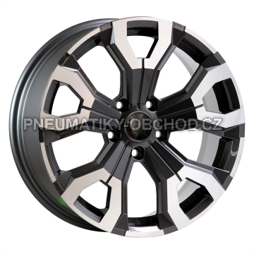 Alu kola Arceo DY1887, 17x7 5x114.3 ET35, šedivá + leštěný límec