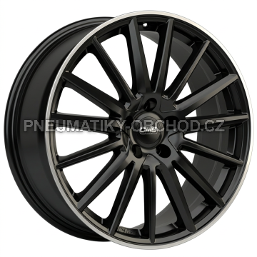 Alu kola CMS C23, 20x8 5x112 ET46, černá lesklá + leštěný límec (zátěžová)