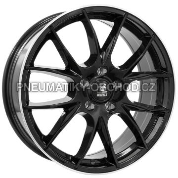Alu kola IT WHEELS 2 KIRA, 18x7.5 5x108 ET42, černá lesklá + leštěný límec