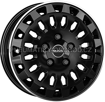 Alu kola MAK OVERLAND, 17x7 6x130 ET51, černá lesklá + leštěný límec (zátěžová)
