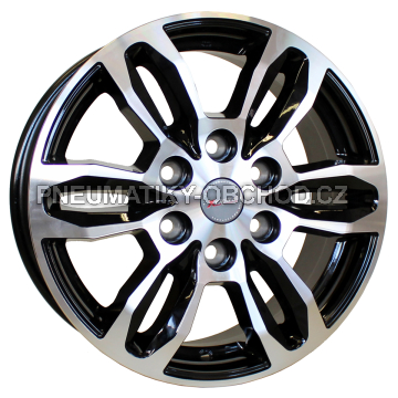 Alu kola Mille Miglia MMKV6, 16x6.5 6x120 ET50, černá + leštění (zátěžová)