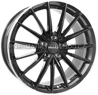 Alu kola MONACO WHEELS GP14, 18x7.5 5x114.3 ET40, černá lesklá + leštěný límec