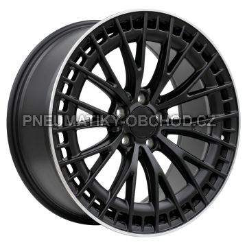 Alu kola Racing Line 3S1384, 20x8.5 5x112 ET36, černá matná + leštěný límec