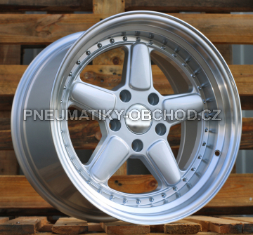 Alu kola Racing Line 7961F, 17x7.5 4x100 ET30, stříbrná + leštěný límec