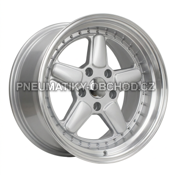 Alu kola Racing Line 7961F, 17x9 5x120 ET25, stříbrná + leštěný límec