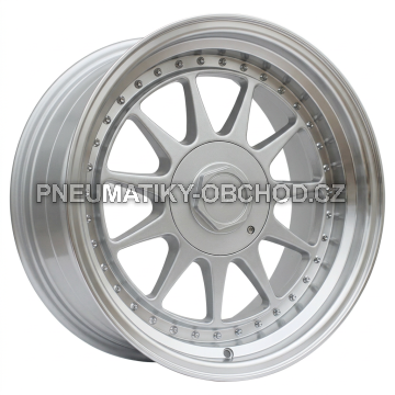 Alu kola Racing Line 7962F, 16x8 5x120 ET20, stříbrná + leštěný límec