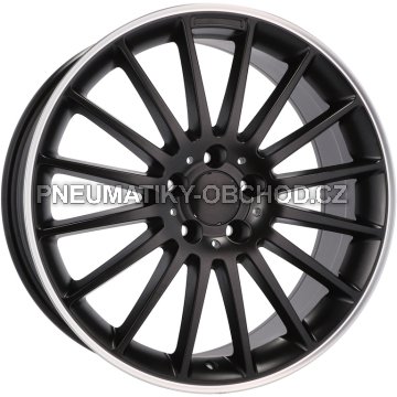 Alu kola Racing Line A1020, 19x8 5x112 ET45, černá matná + leštěný límec