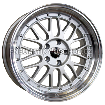 Alu kola Racing Line A1025, 17x8.5 5x120 ET15, stříbrná + leštění