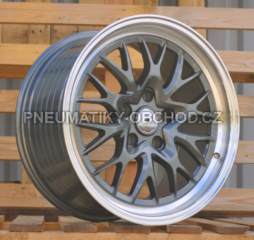 Alu kola Racing Line A1408, 18x8 5x120 ET30, šedivá + leštěný límec
