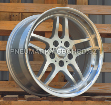Alu kola Racing Line A5913, 18x9.5 5x120 ET20, stříbrná + leštěný límec (zátěžová)