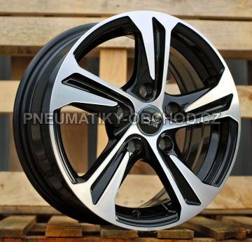 Alu kola Racing Line B1242, 16x6.5 4x108 ET45, černá + leštění