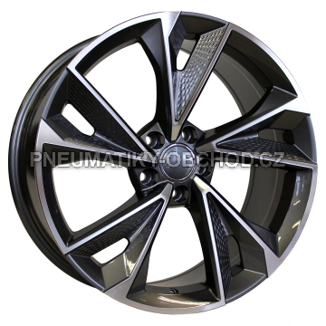 Alu kola Racing Line B1566, 21x9 5x112 ET31, šedivá + leštění (zátěžová)