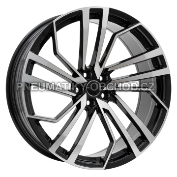 Alu kola Racing Line B1618, 22x10 5x112 ET20, černá + leštění (zátěžová)