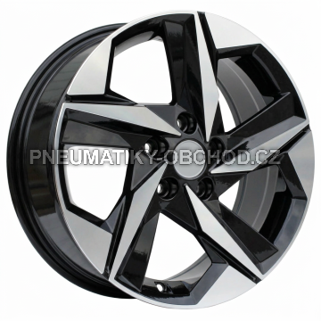 Alu kola Racing Line B1622, 17x7.5 5x114.3 ET51, černá + leštění