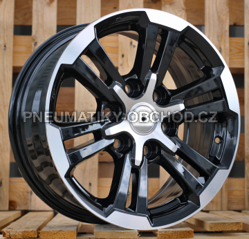 Alu kola Racing Line B1649, 17x7.5 6x139.7 ET38, černá + leštění (zátěžová)
