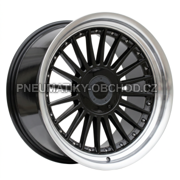 Alu kola Racing Line B1803, 18x10 5x120 ET15, černá + leštěný límec