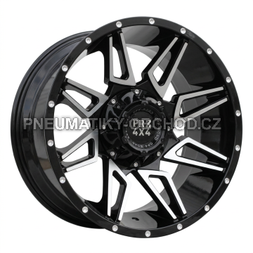 Alu kola Racing Line B1955, 20x10 6x139.7 ET, černá + leštění (zátěžová)